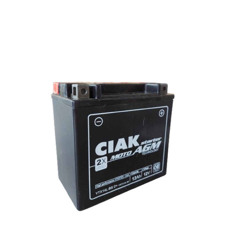 Akumulator za motocikl CIAK Moto AGM 12 V 12 Ah +D